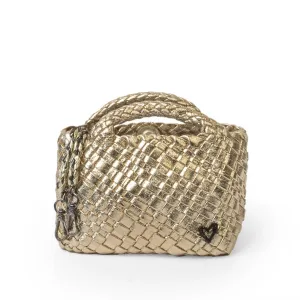 Tiny Mini Woven Tote - Gold