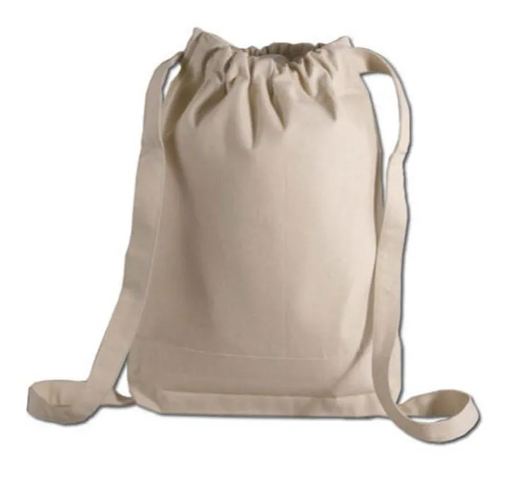 12 ct Two Tone Canvas Sport Backpacks / Wholesale Drawstring Bags - By Dozen