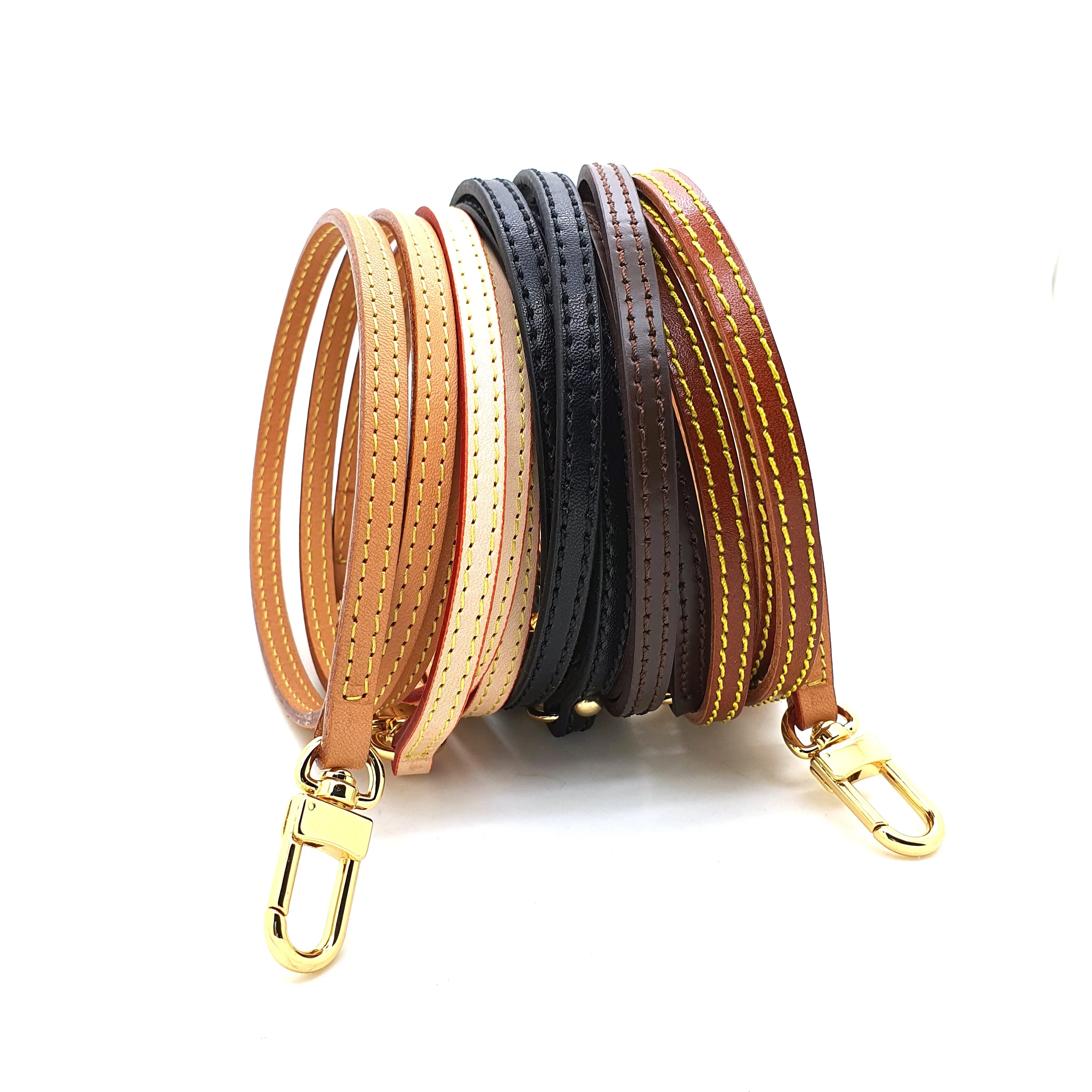 1/4" 7mm genuine leather ultra thin crossbody strap - 7 colors - 6 sizes