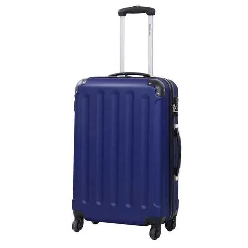 3-Piece GLOBALWAY Dark Blue Luggage Set with Trolley Case