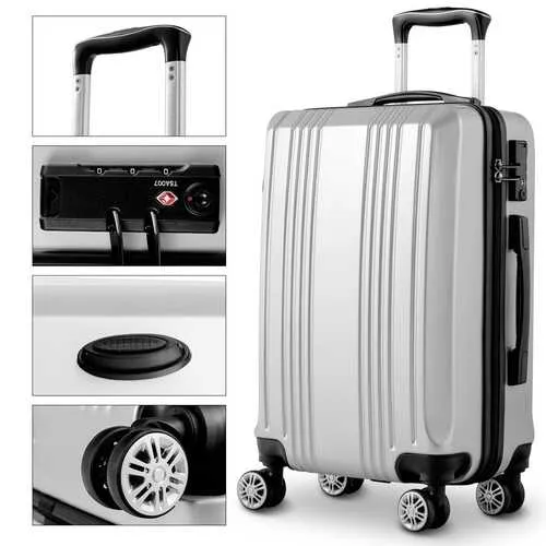 3PC Luggage Set Travel Suitcase with TSA Lock-Gray