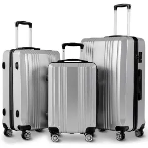 3PC Luggage Set Travel Suitcase with TSA Lock-Gray