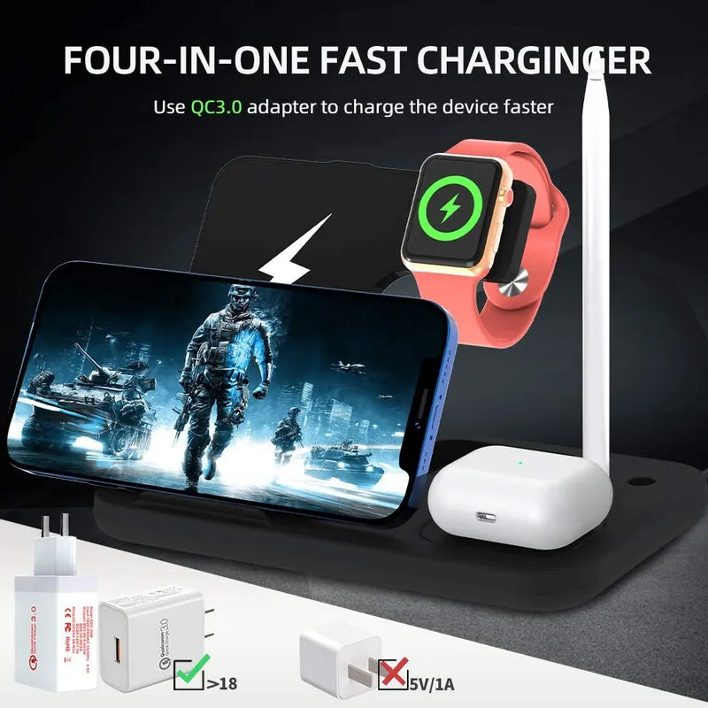 4-in-1 Wireless Charging Stand For Apple Devices