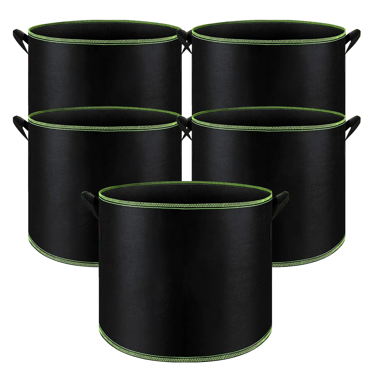 5-Pack 10 Gallon Grow Bags with Handles Thickened Nonwoven Fabric Pots Bn-link