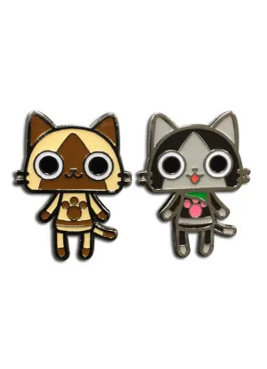 Airou From The Monster Hunter - Airou & Merarou Metal Pins