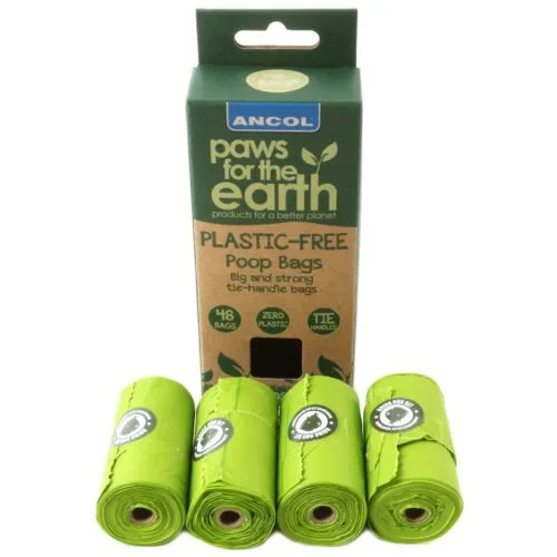 Ancol - Paws for the earth Plastic Free Poop Bag - 4 Roll Refill  (48 Pack)