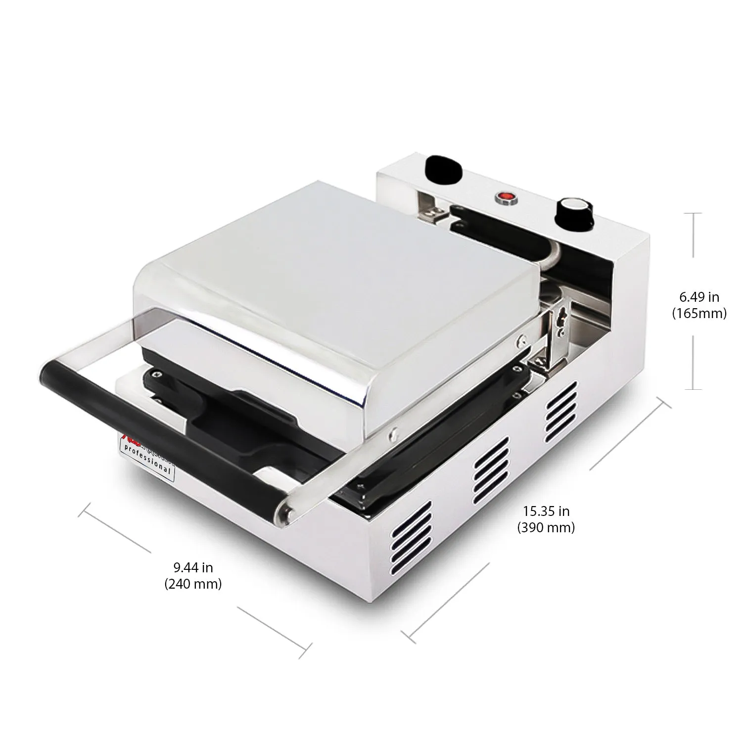 AP-91 Belgian Waffle Maker Thick | Belgian Waffle Maker | Round-Shaped Waffles with Four Parts | Stainless Steel