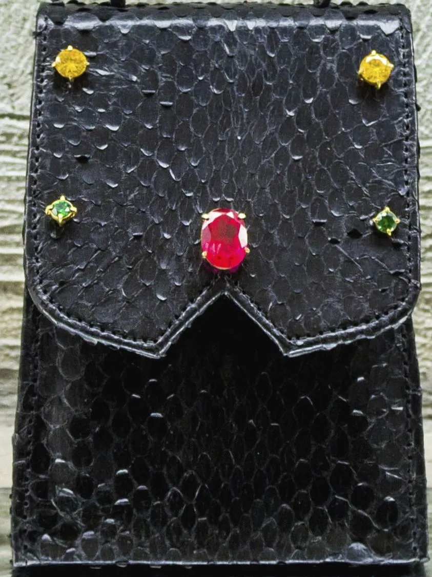 Ayers Snake Skin Minibag With Gemstones