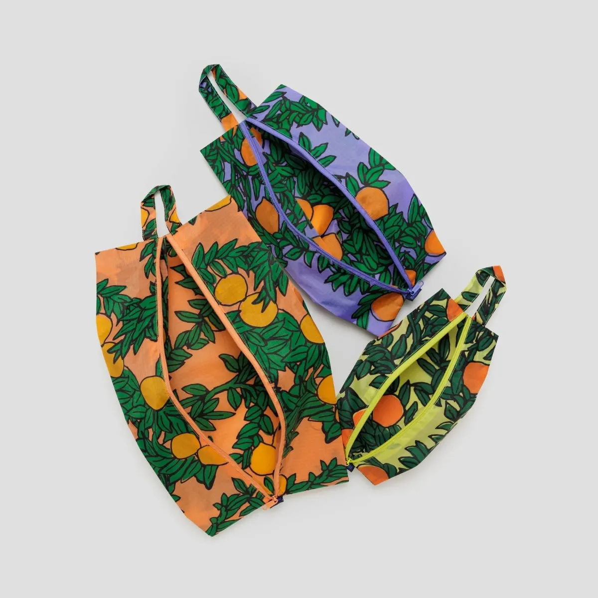 Baggu 3D Zip Set in Orange Trees