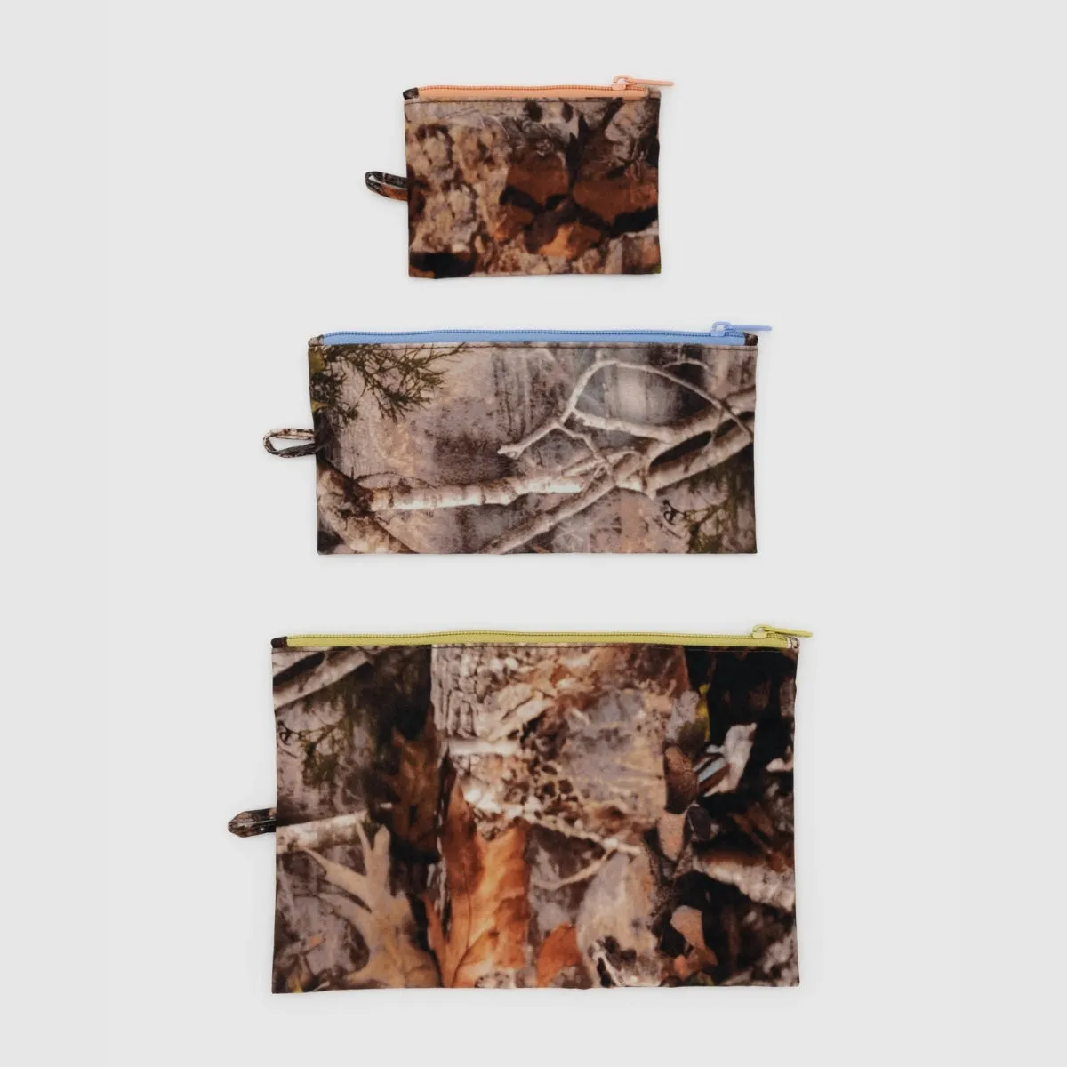 Baggu Flat Pouch Set in Photo Forest