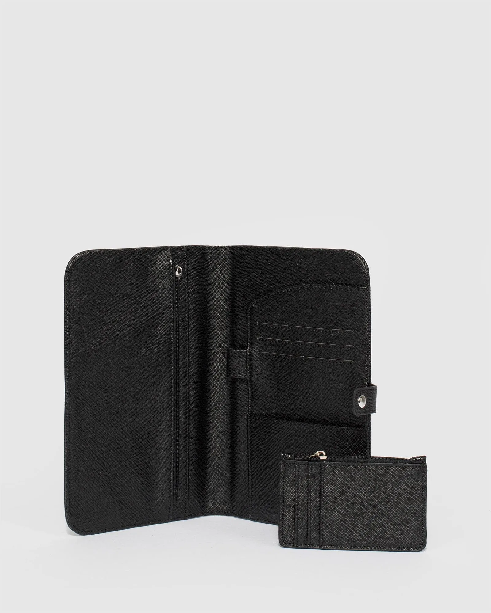 Black Just Married Travel Wallet