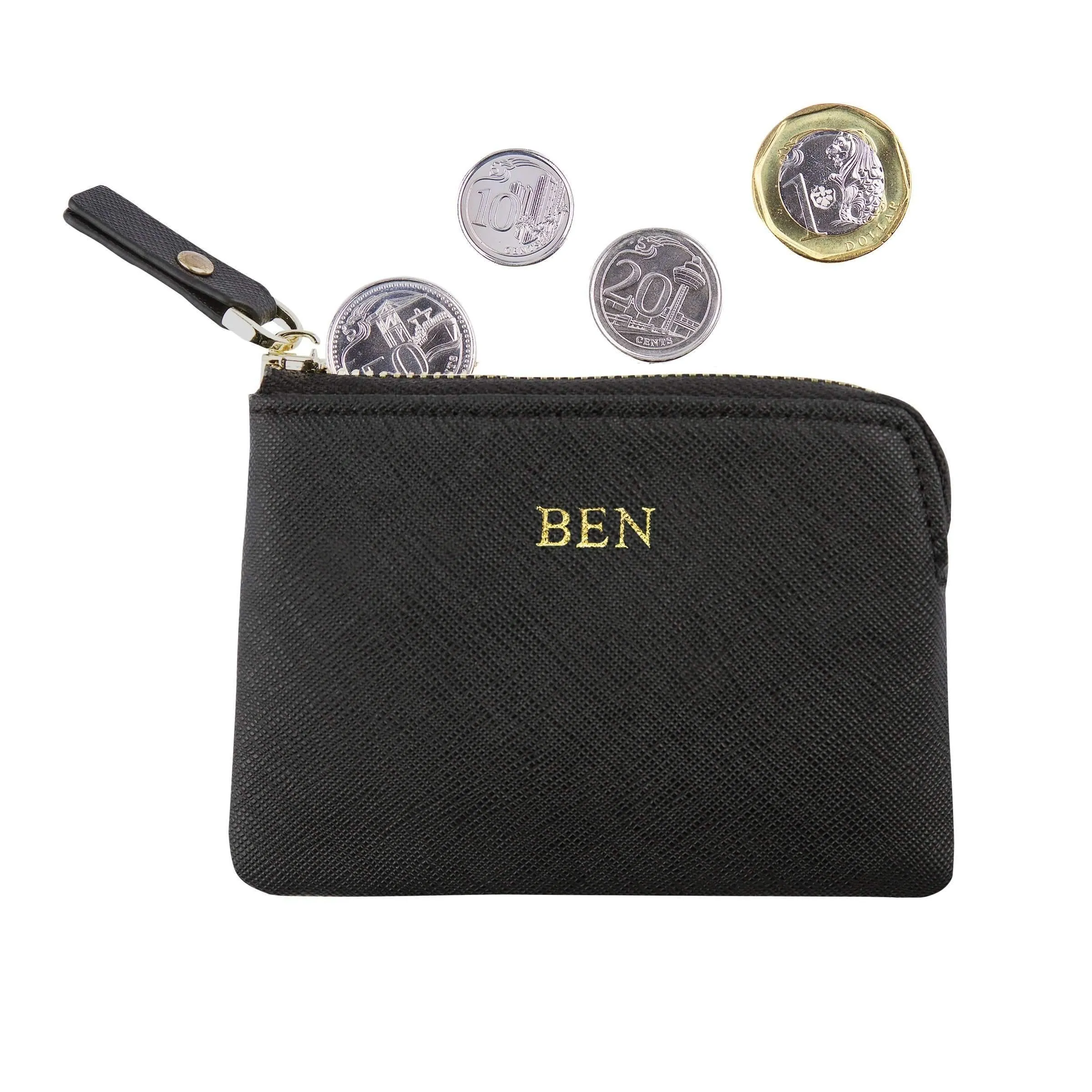 Black - Saffiano Coin Pouch