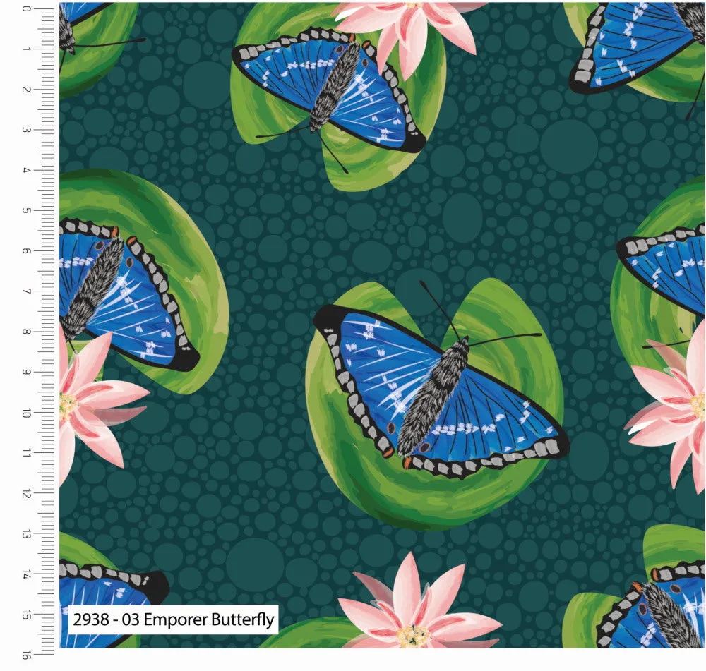 British Waterways Organic Cotton Fabric, Emperor Butterfly