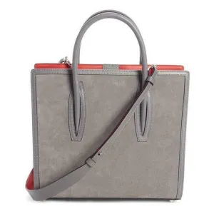 Christian Louboutin Medium Paloma Suede Grey Leather Tote