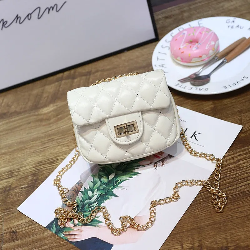 deanwangkt Children's Mini Handbags Cute Crossbody Bags for Kids Small Coin Wallet Pouch Baby Girls Rivet Party Clutch Purse Chain Bag