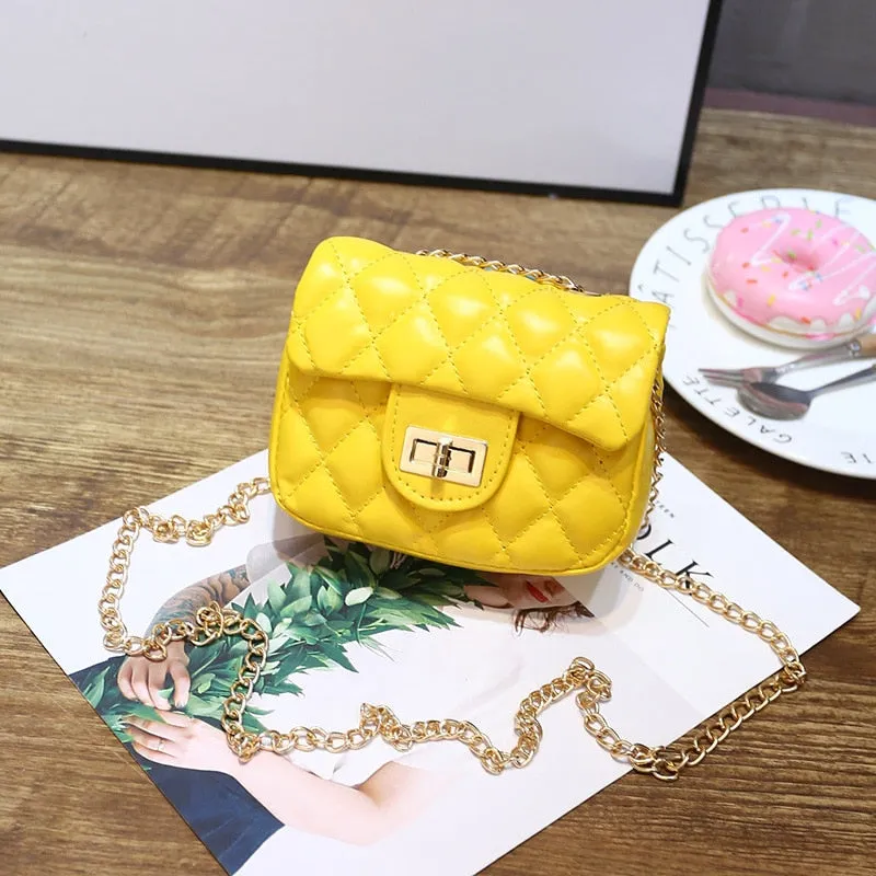 deanwangkt Children's Mini Handbags Cute Crossbody Bags for Kids Small Coin Wallet Pouch Baby Girls Rivet Party Clutch Purse Chain Bag