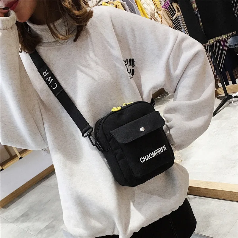 deanwangkt  Small Canvas Bag Women's Crossbody Shoulder Bags for Women Messenger Coin Purse Cartoon Cell Phone Shoulder Bags Phone Handbags