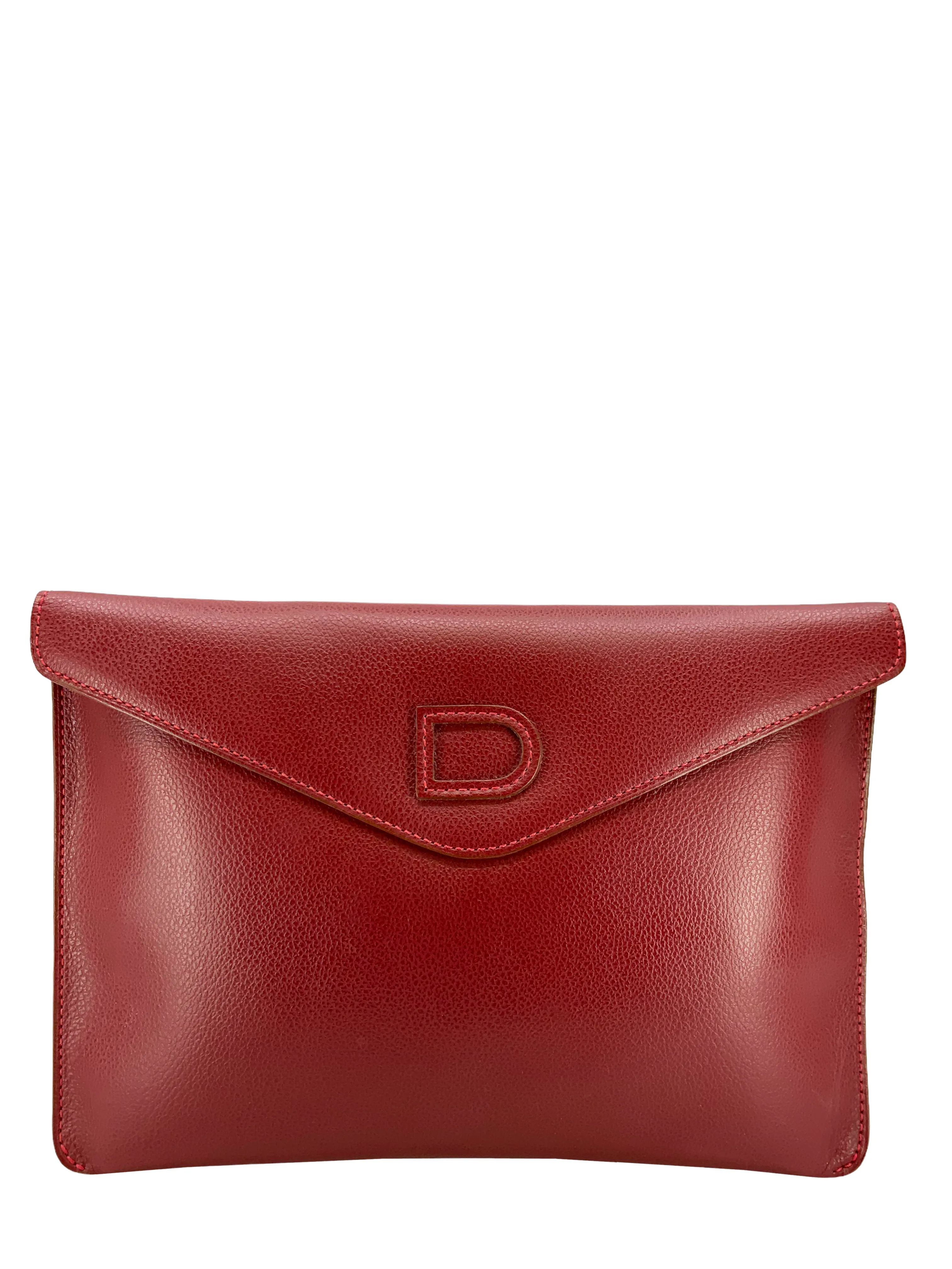 Delvaux Leather Envelope Clutch