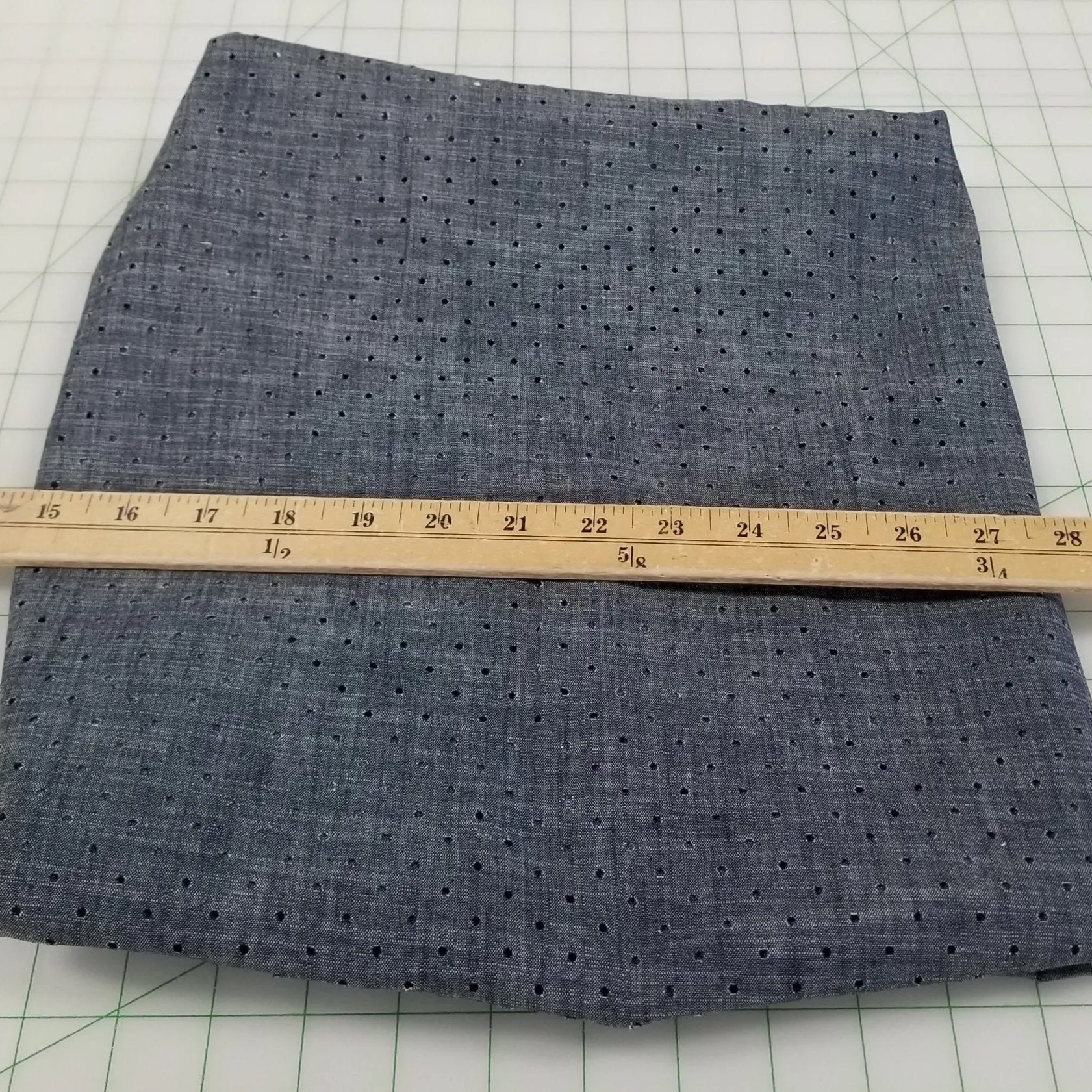 Designer Deadstock Chambray Pin Hole Grunge Cotton Woven- by the yard