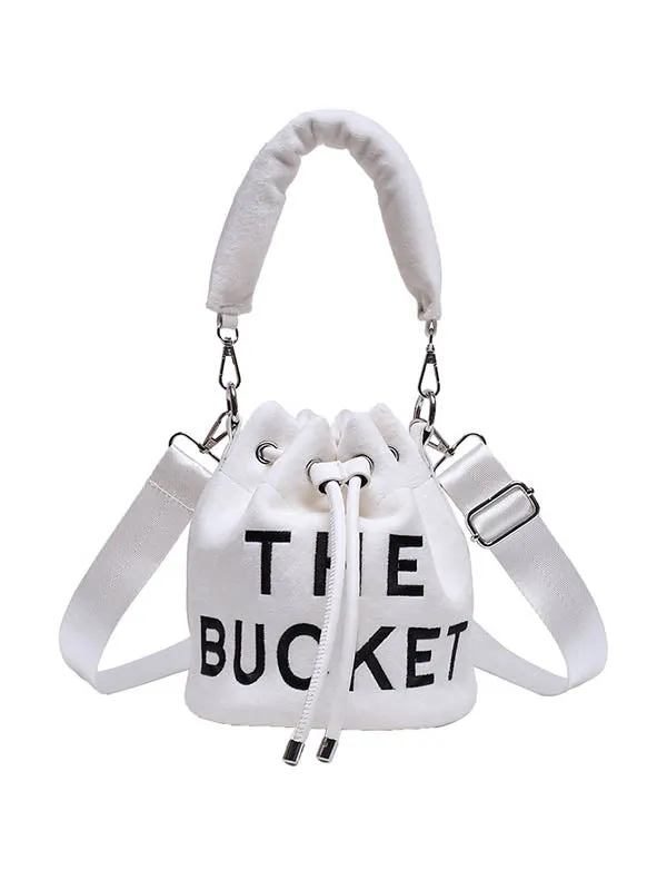 Drawstring Letter Print Crossbody Bags Handbags