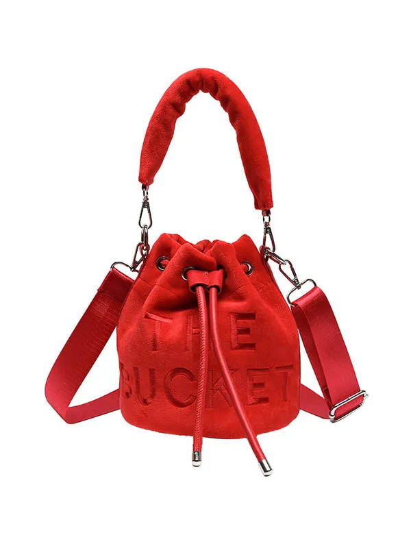 Drawstring Letter Print Crossbody Bags Handbags