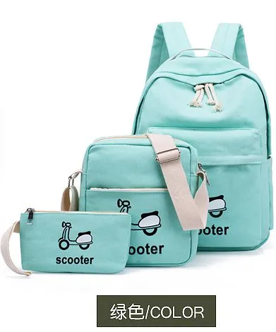 ELIM&PAUL Canvas Backpack Women School Bag For Teenagers Girls Preppy Style Composite Bags Travel High Quality Female Backpacks