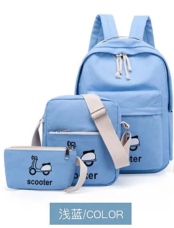 ELIM&PAUL Canvas Backpack Women School Bag For Teenagers Girls Preppy Style Composite Bags Travel High Quality Female Backpacks