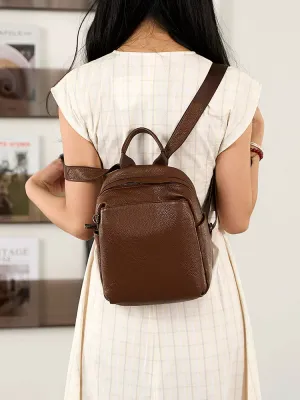 First Layer Cowhide Stylish Simple and Versatile Casual Female Backpack