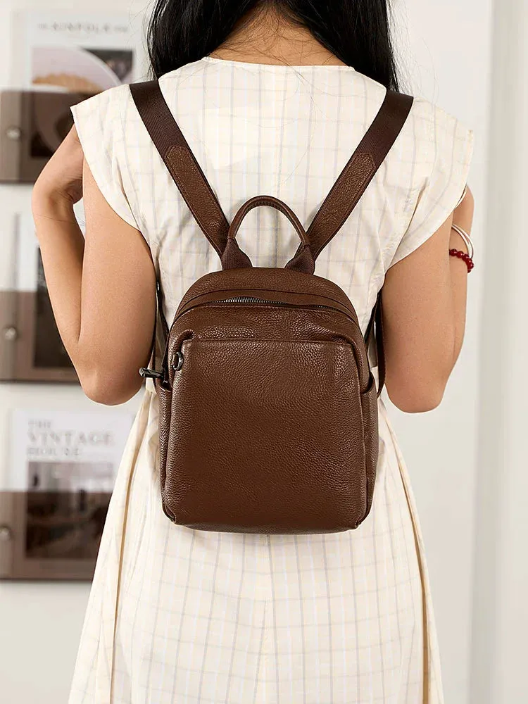 First Layer Cowhide Stylish Simple and Versatile Casual Female Backpack