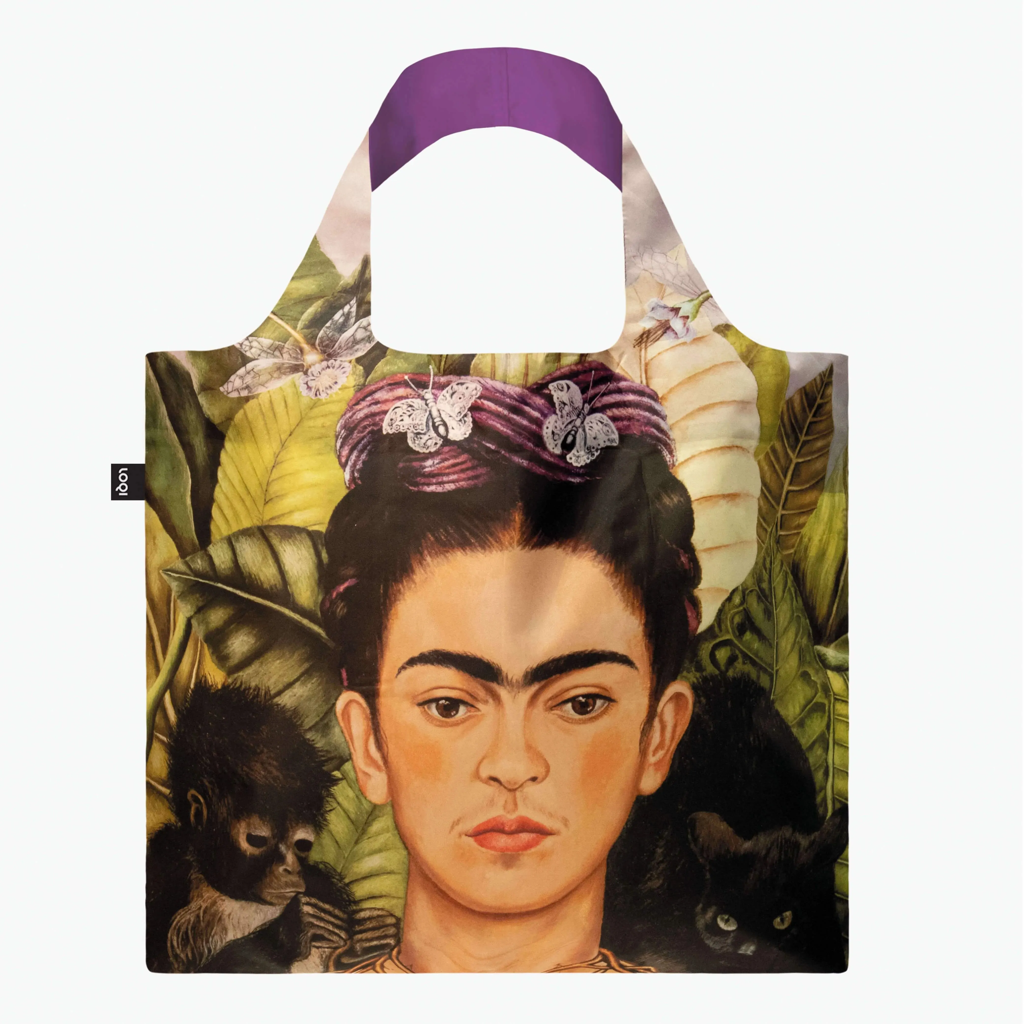 Frida Kahlo - Self Portrait with Hummingbird Recycled Bag