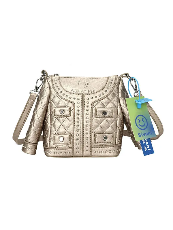 Geometric Rhine Stones Zipper Crossbody Bags