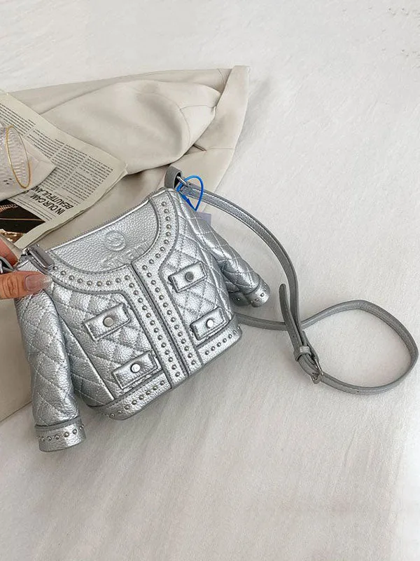 Geometric Rhine Stones Zipper Crossbody Bags