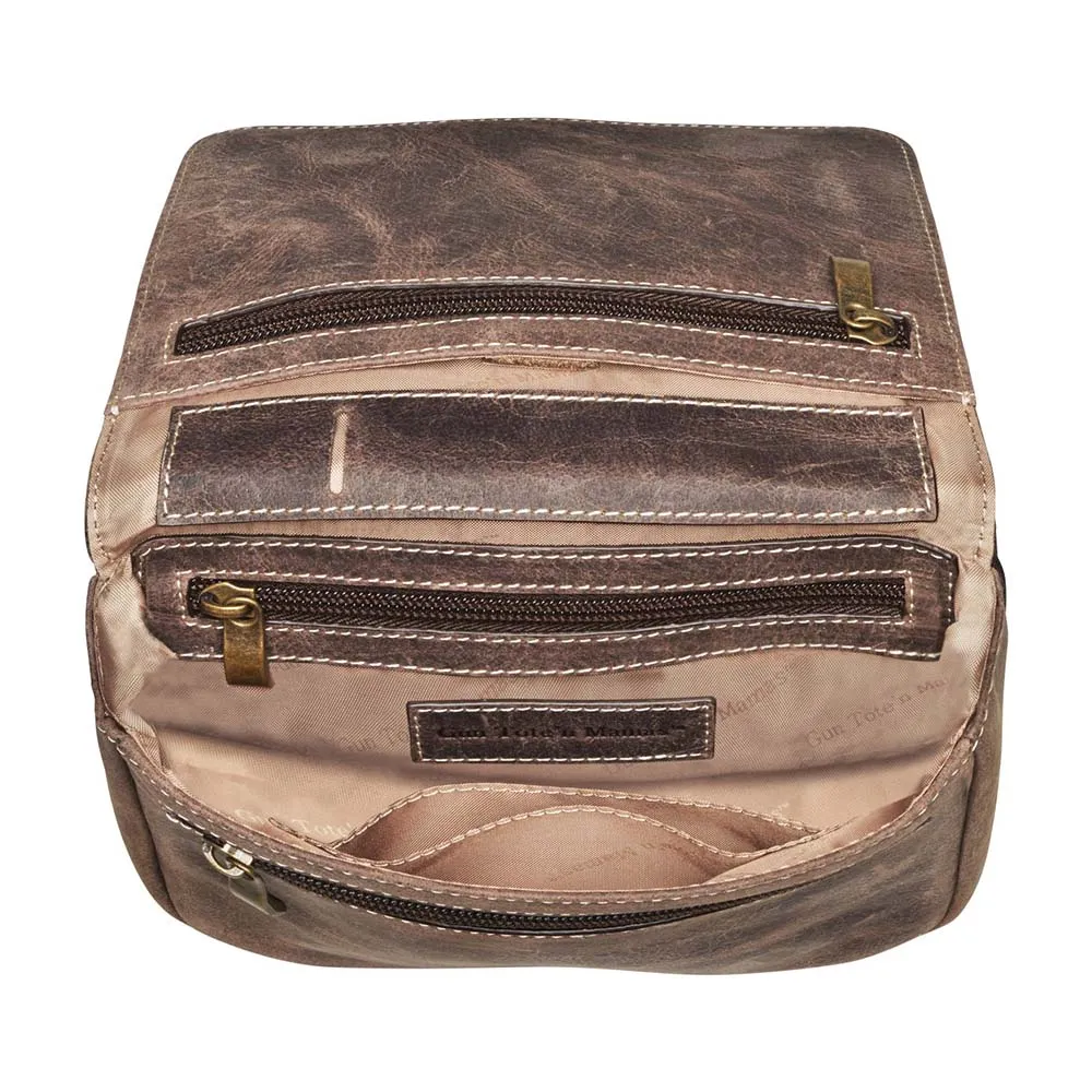 GTM Original Distressed Leather Crossbody Concealed Carry Organizer Pocketbook