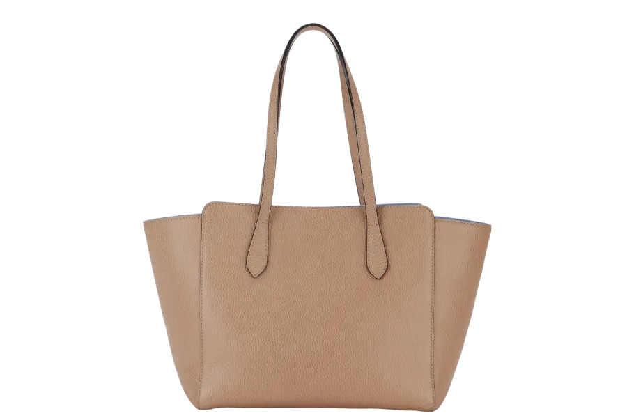 GUCCI DOLLAR SWING TOTE (354408.204991) LIGHT BROWN MINERAL BLUE CALFSKIN GOLD HARDWARE NO DUST COVER