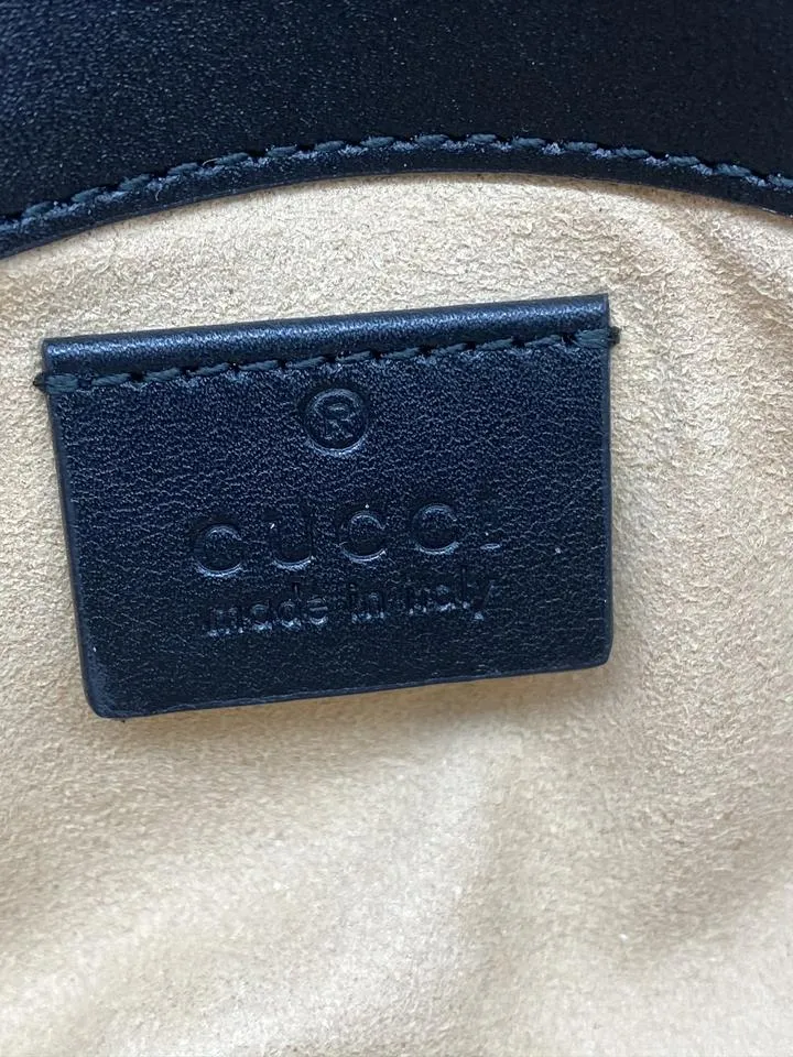 Gucci GG Marmont Super Mini Black Leather Shoulder Bag