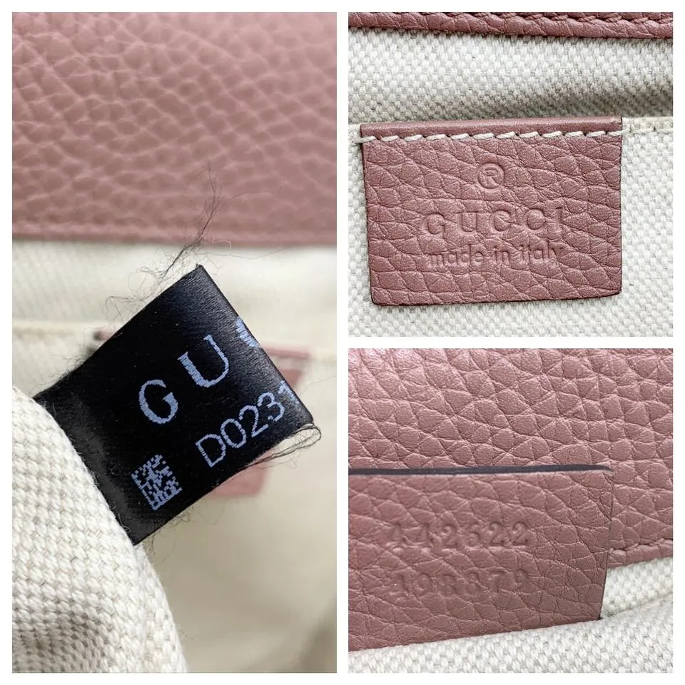 Gucci GG Marmont Top Handle Antique Rose Pink Leather Shoulder Bag