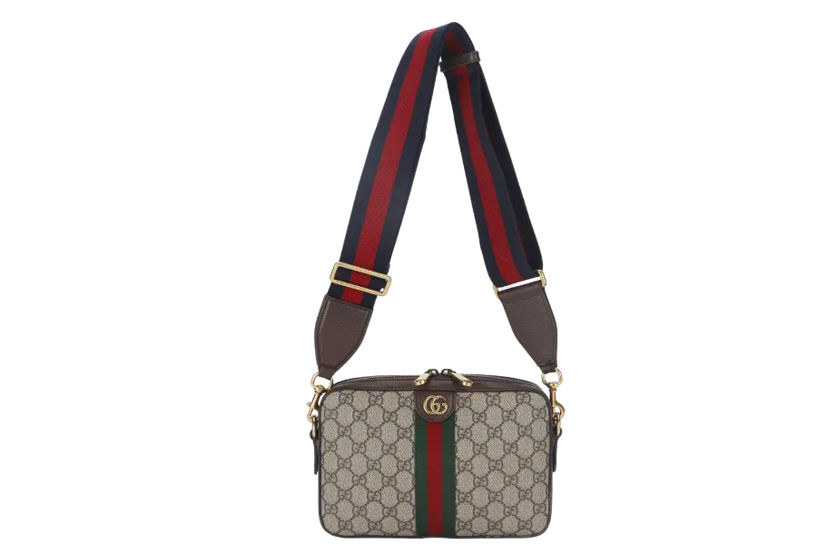 GUCCI GG OPHIDIA SUPREME CROSSBODY CANVAS (699439 527066) GOLD HARDWARE WITH DUST COVER AND BOX