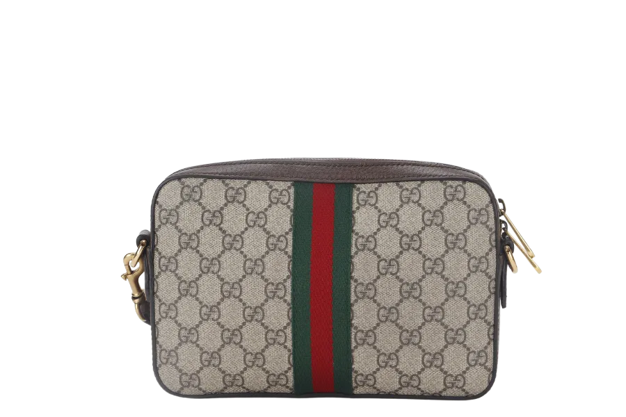 GUCCI GG OPHIDIA SUPREME CROSSBODY CANVAS (699439 527066) GOLD HARDWARE WITH DUST COVER AND BOX