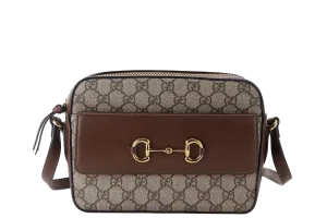 GUCCI HORSEBIT 1955 SHOULDER BAG (645454 493075) SMALL BROWN GG CANVAS GOLD HARDWARE