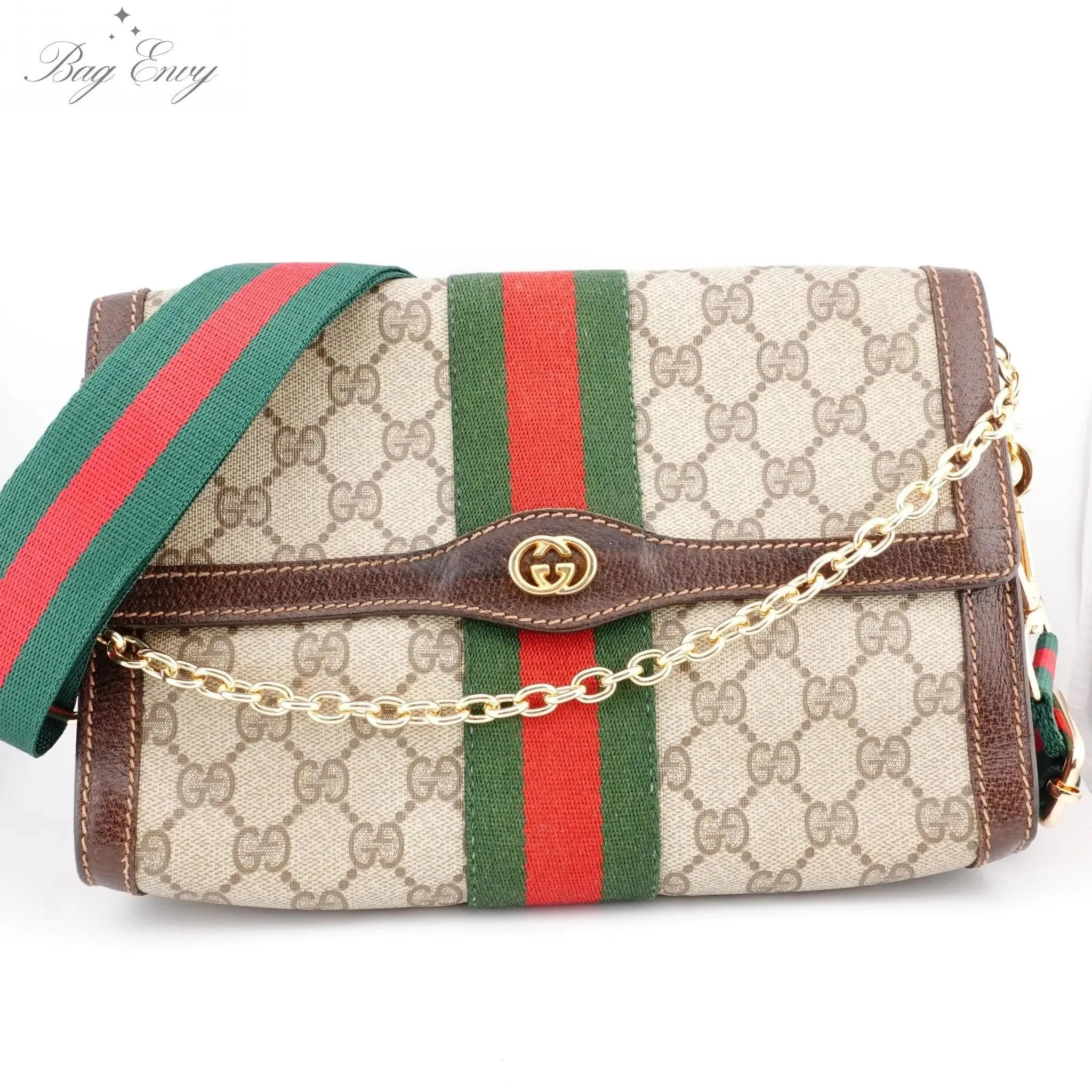 GUCCI Medium Ophidia Clutch with Strap & Chain