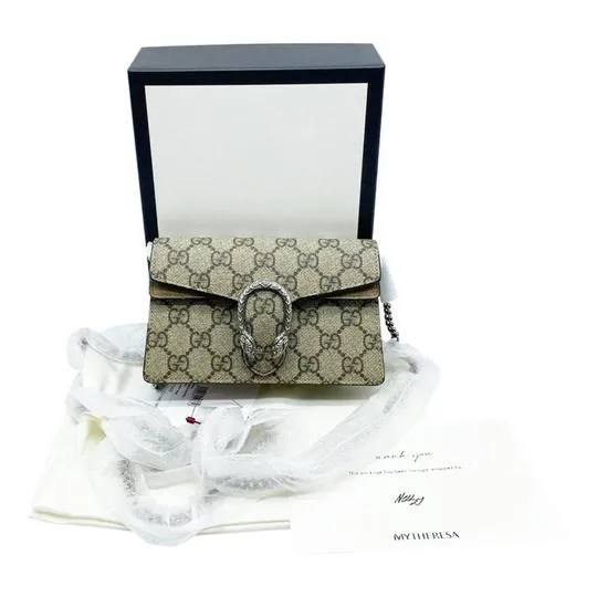 Gucci Mini Dionysus Super Beige Gg Supreme Canvas Cross Body Bag