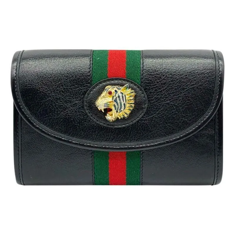 Gucci Mini Rajah Black Leather Cross Body Bag