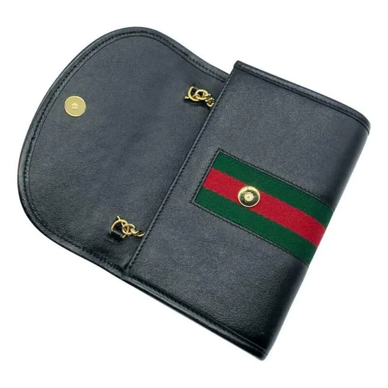 Gucci Mini Rajah Black Leather Cross Body Bag