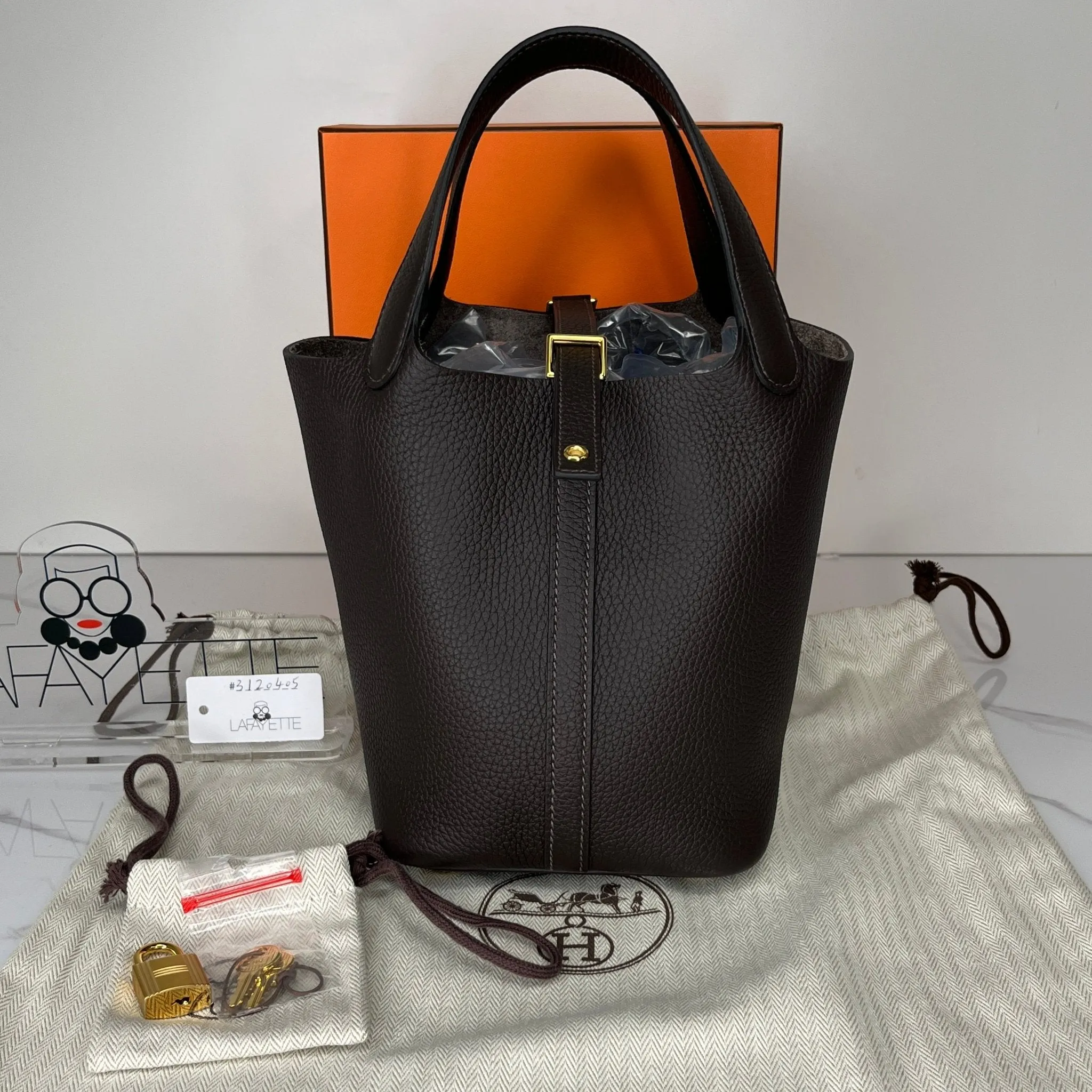 Hermes Picotin Lock 18 Clemence Bull Calfskin - 3S Macassar / GHW