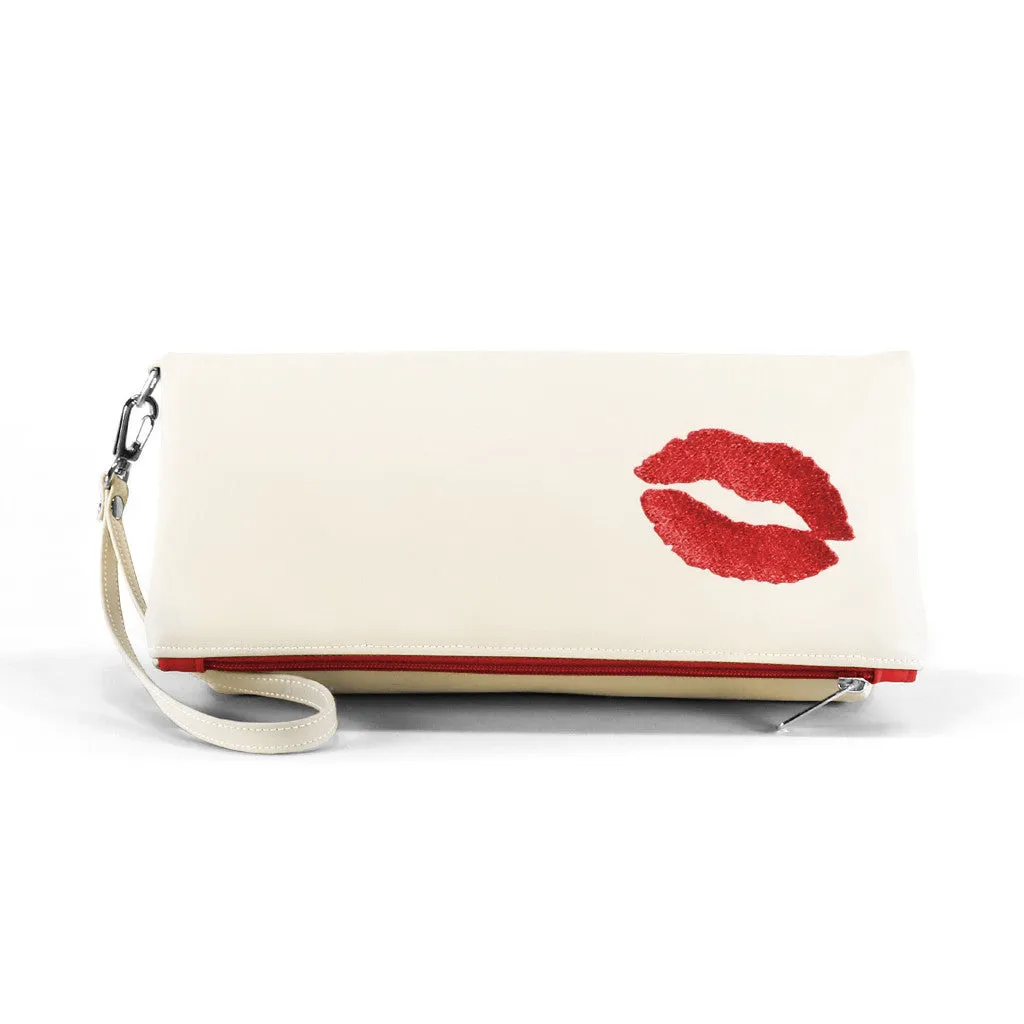 Kiss Vegan Foldover Clutch/Crossbody Bag (Multicolored)