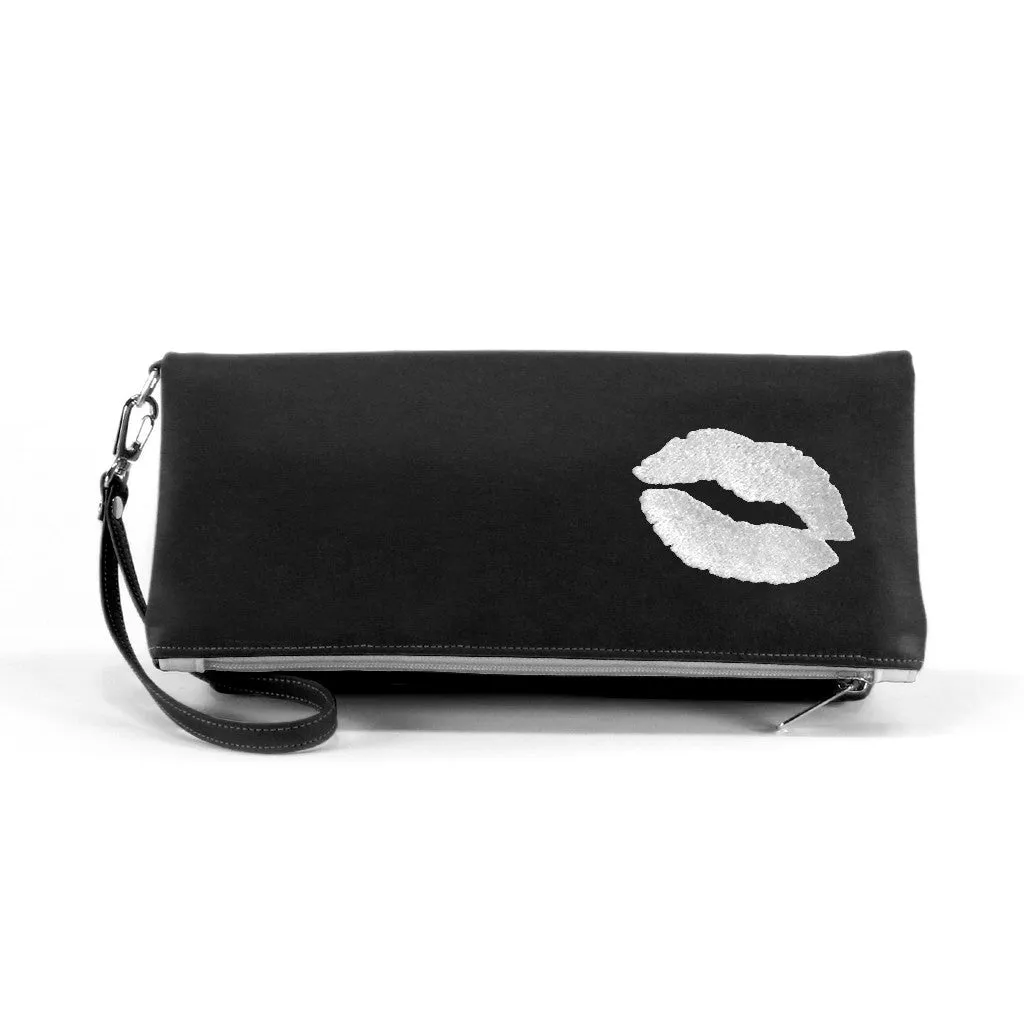 Kiss Vegan Foldover Clutch/Crossbody Bag (Multicolored)