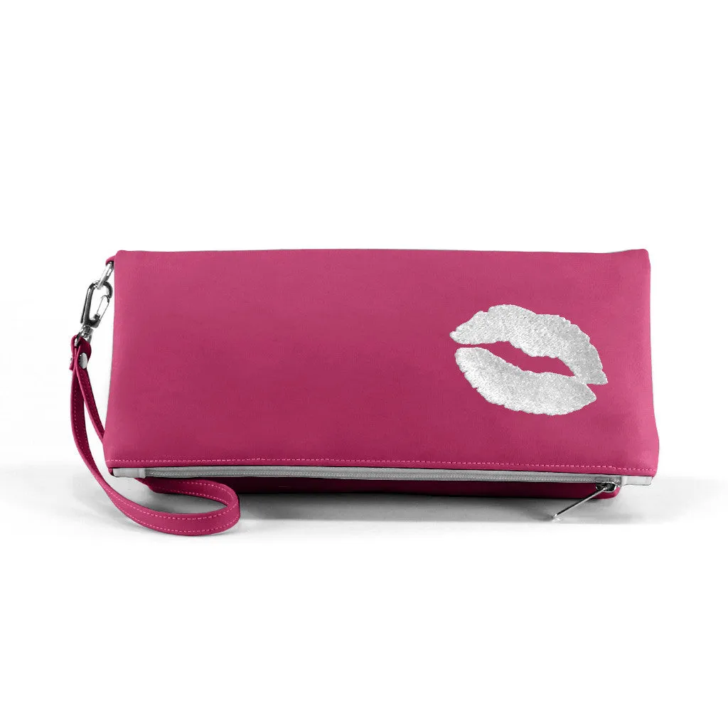 Kiss Vegan Foldover Clutch/Crossbody Bag (Multicolored)