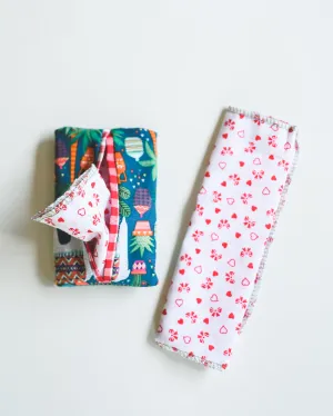 Llama Heart Reusable Zero Waste 100% Cotton Tissues - Travel 4 Pack