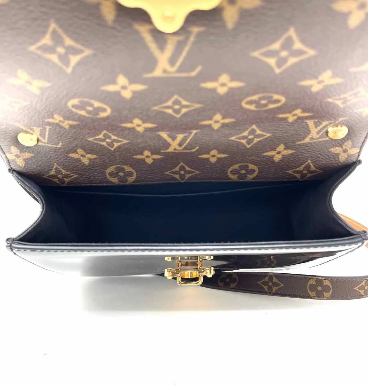 Louis Vuitton Black/Brown Patent Monogrammed W/ DUST BAG Crossbody Purse