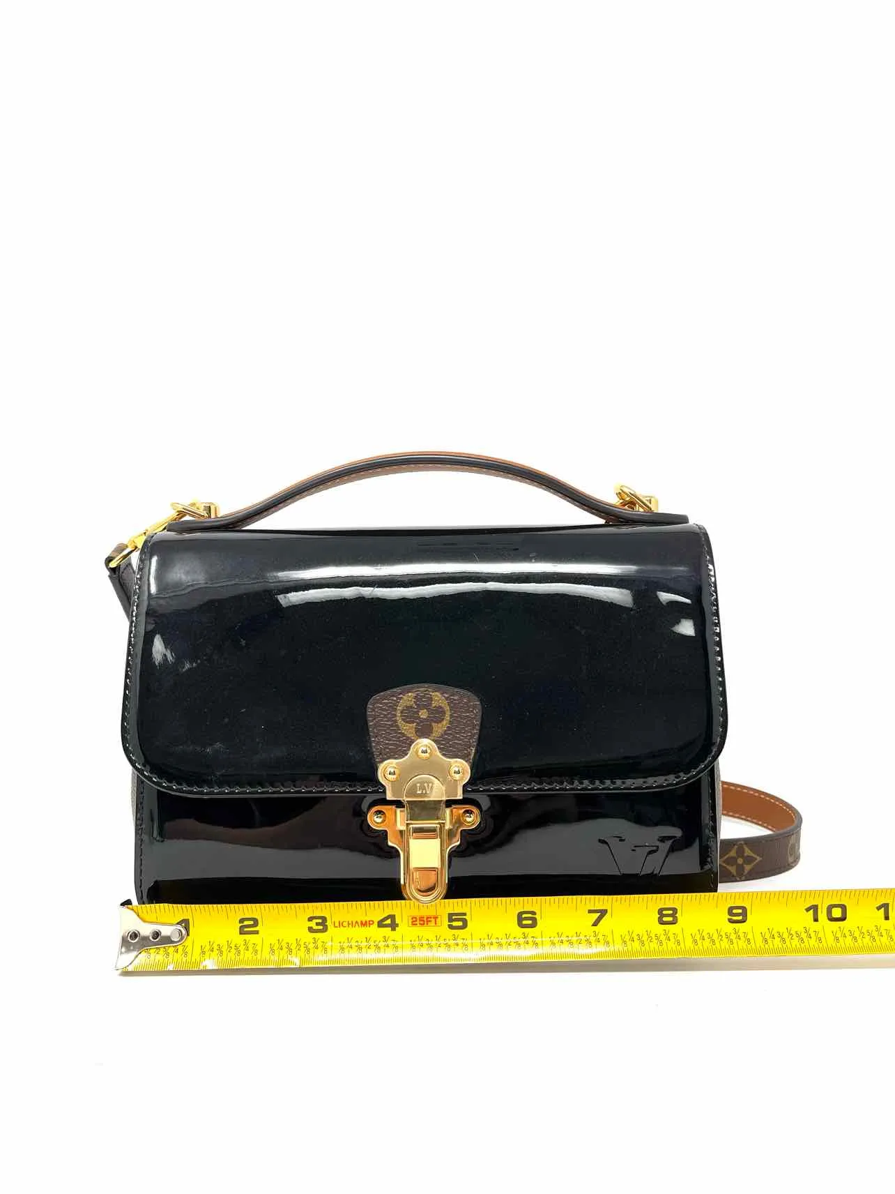 Louis Vuitton Black/Brown Patent Monogrammed W/ DUST BAG Crossbody Purse